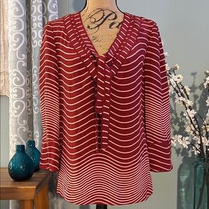 Tory Burch Silk Geometric Popover Blouse
